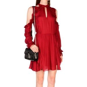 IRO Ruffle Cold Shoulder Dress $355 NWT SZ 34/ 0-2